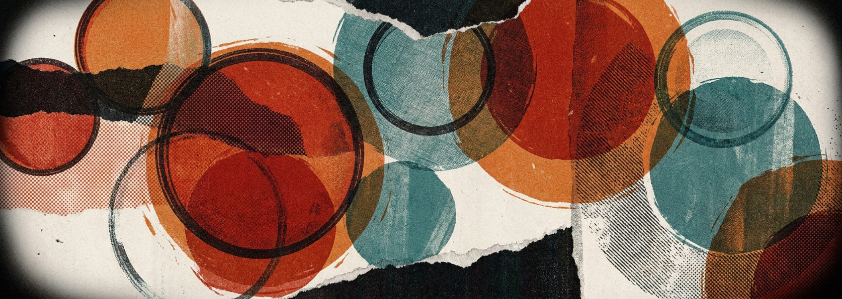 Overlapping translucent circles like stacked lenses