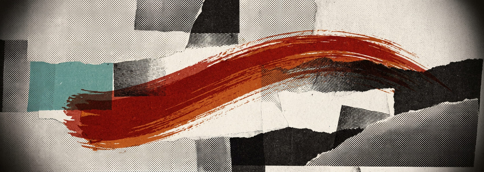 A single wide brushstroke crossing the frame