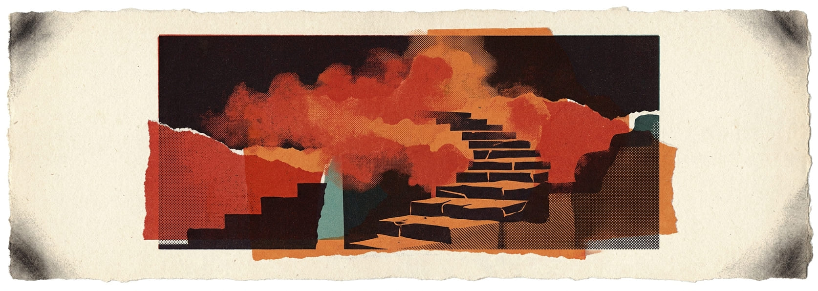 Stone steps ascending into mist