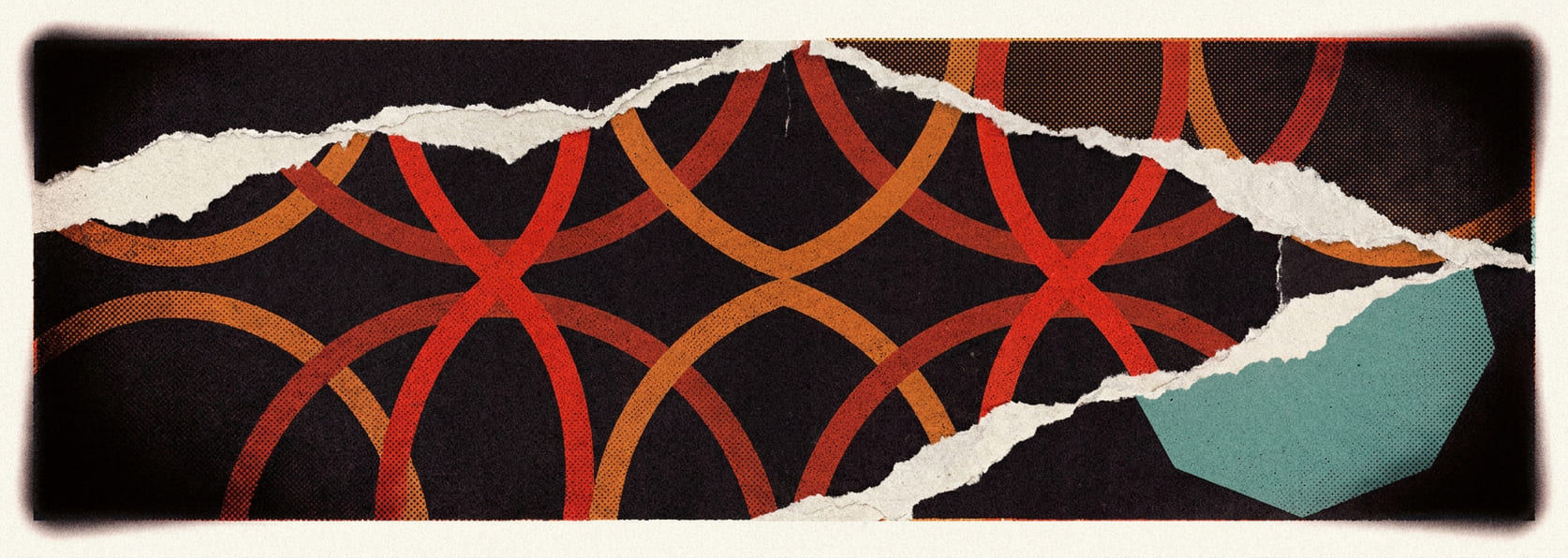 A lattice of intersecting arcs over a dark field