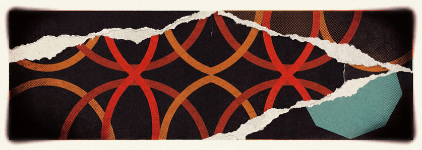 A lattice of intersecting arcs over a dark field
